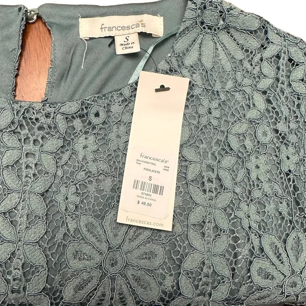 Francesca’s Teal A-Line Mini Dress - NWT - Size Small - Picture 6 of 9